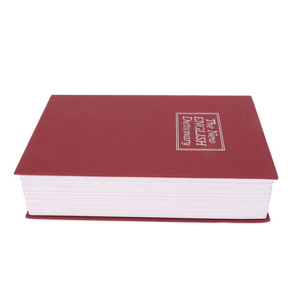 Book Safe Stainless Steel Liner Decorative ABS Material Humanized Design Protective Soft Touch Savings Bank with Key Red