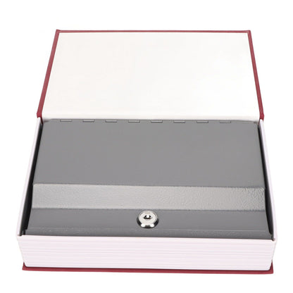 Book Safe Stainless Steel Liner Decorative ABS Material Humanized Design Protective Soft Touch Savings Bank with Key Red
