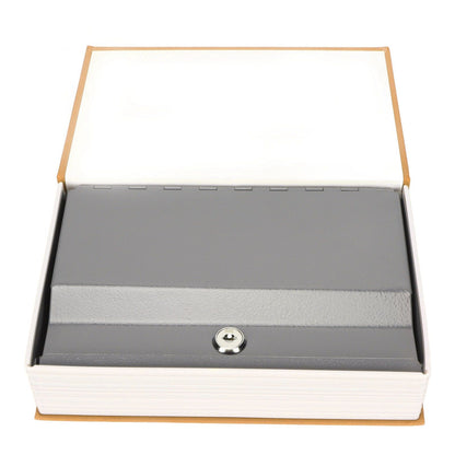 Book Safe Stainless Steel Liner Decorative ABS Material Humanized Design Protective Soft Touch Savings Bank with Key Brown