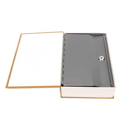 Book Safe Stainless Steel Liner Decorative ABS Material Humanized Design Protective Soft Touch Savings Bank with Key Brown