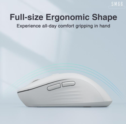 SM66 Dual Mode Wireless Gaming Mouse, Rechargeable RGB Ergonomic Mice with Adjustable DPI ,white