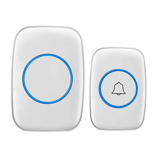 Wireless Doorbell Kit Home Call Button Remote Control White Waterproof Chime - White