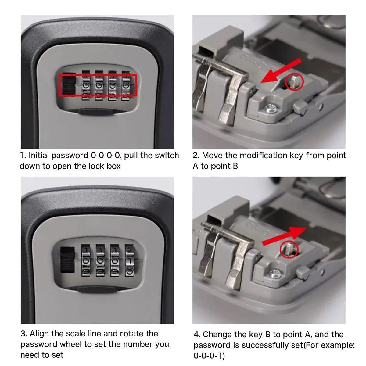 Combination Key Box with Combination Lock for Home Office Security Storage - Black
