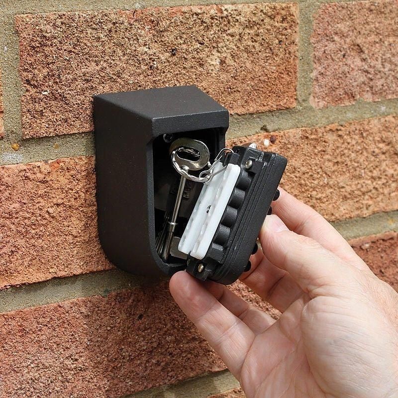 1X Outdoor Wall Mount Spare Key Safe Box Lock Holder Water Weather Proof New