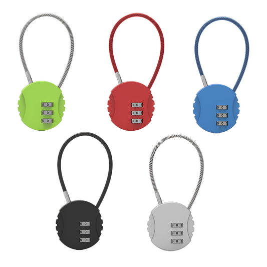 Combination Lock Padlock Locker 3 Digit Security Bike Suitcase Luggage Bag - Black