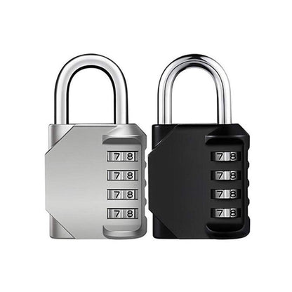 4 Digit Combination Padlock Waterproof Outdoor Number Lock for Gate Locker Toolbox - Black
