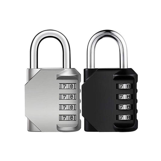 4 Digit Combination Padlock Waterproof Outdoor Number Lock for Gate Locker Toolbox - Black