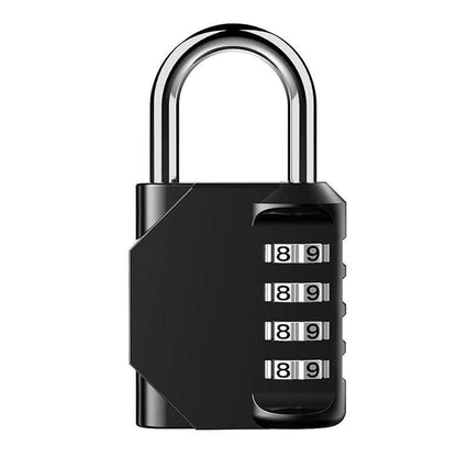4 Digit Combination Padlock Waterproof Outdoor Number Lock for Gate Locker Toolbox - Black