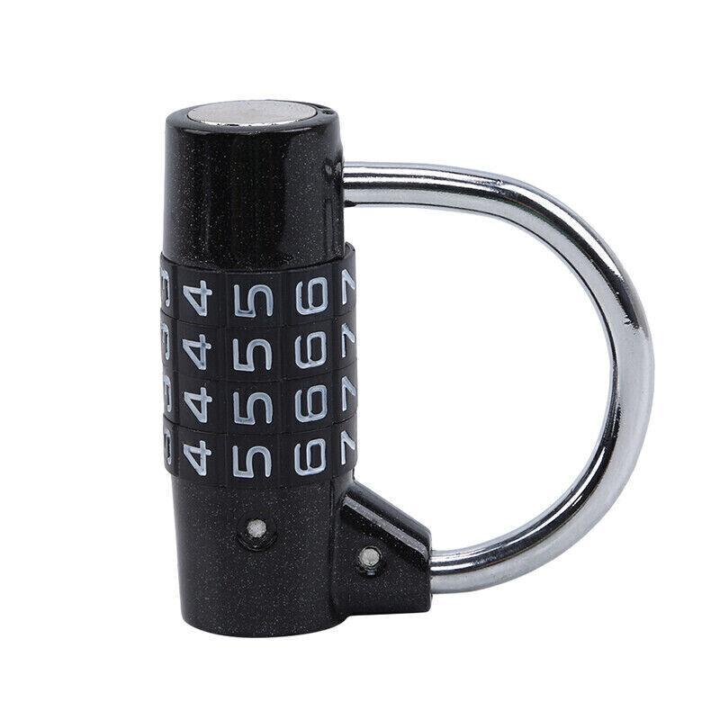 4 Digit Combination Padlock Wide Shackle Password Lock for Locker or Luggage - Red