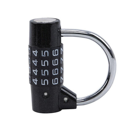4 Digit Combination Padlock Wide Shackle Password Lock for Locker or Luggage - Red
