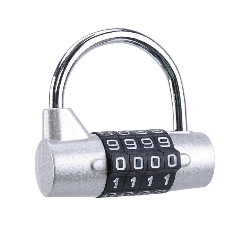 4 Digit Combination Padlock Wide Shackle Password Lock for Locker or Luggage - Red