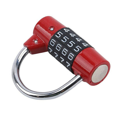 4 Digit Combination Padlock Wide Shackle Password Lock for Locker or Luggage - Silver