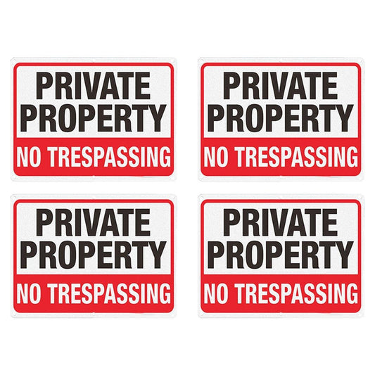 4PCS Reflective Surveillance Warning Signs Metal Security Camera Notice Durable