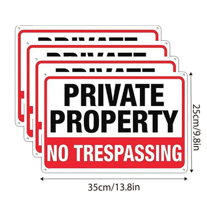 4PCS Reflective Surveillance Warning Signs Metal Security Camera Notice Durable