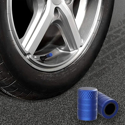 4-Pack Silver Aluminum Car Tyre Valve Stem Caps - Heavy Duty Dustproof Air Valve Covers with Internal Anti-Seize Plastic Lining for Cars SUVs Trucks