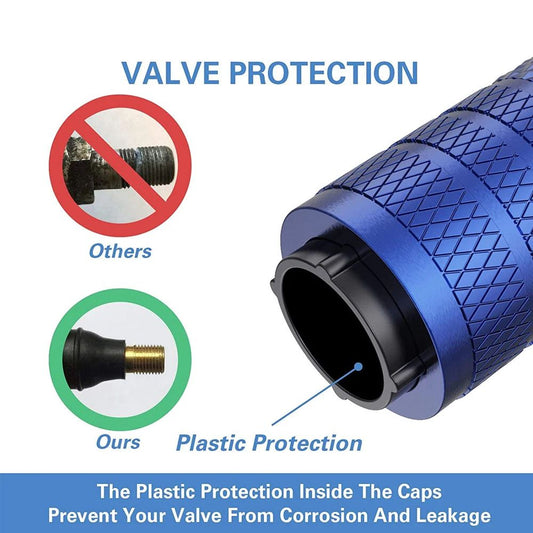 4-Pack Gold Aluminum Car Tyre Valve Stem Caps - Heavy Duty Dustproof Air Valve Covers with Internal Anti-Seize Plastic Lining for Cars SUVs Trucks