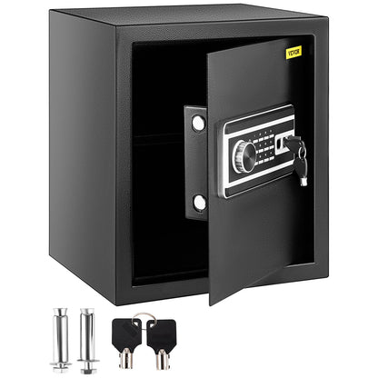 Safe Box, 1.7 CU.FT Fingerprint Safe Box for Money with 2 Keys & Digital Keypad, Q235 Steel Safe Box for Storing Cash, Jewelry, Pistols, Documents, Watches in Home & Office & Hotel